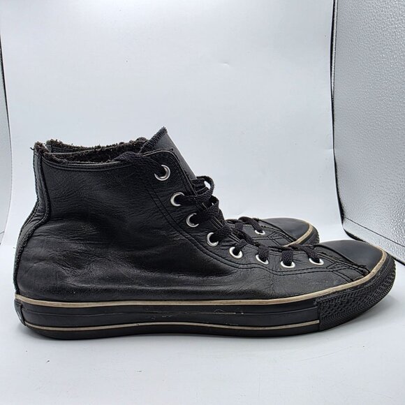 Converse All Star Leather Hi Top Mens Size 11 Black Casual Sneakers Athletic - Picture 13 of 15
